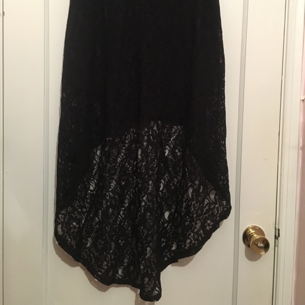 Forever 21 black lace high-low maxi skirt